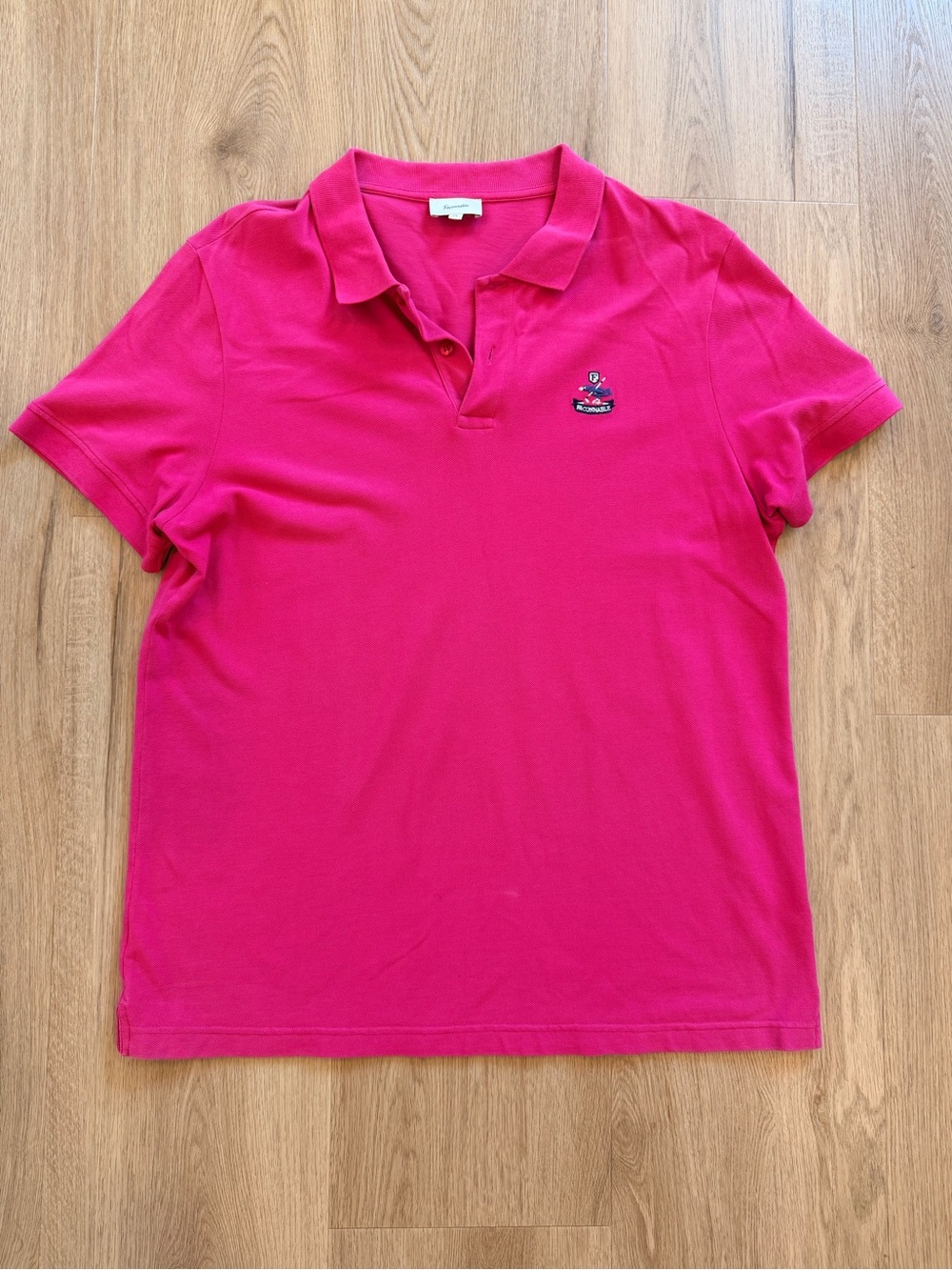 Faconnable Hot Pink Polo with Embroidered Crest